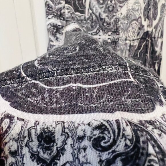 One World-Live and let Live-Silver Studded Y2K Zip Up Hoodie Sweater-PL-Pockets - Picture 7 of 16